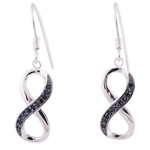 Infinity Dangles with Black CZs - Sterling Silver